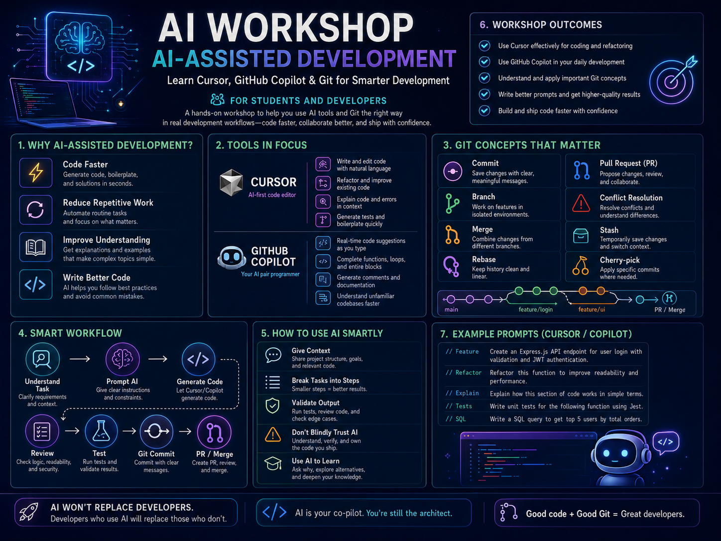 AI-Assisted Development Workshop: Cursor, GitHub Copilot & Git Workflow